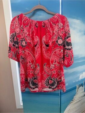Talbots  Paisley Off-Shoulder Women's Top